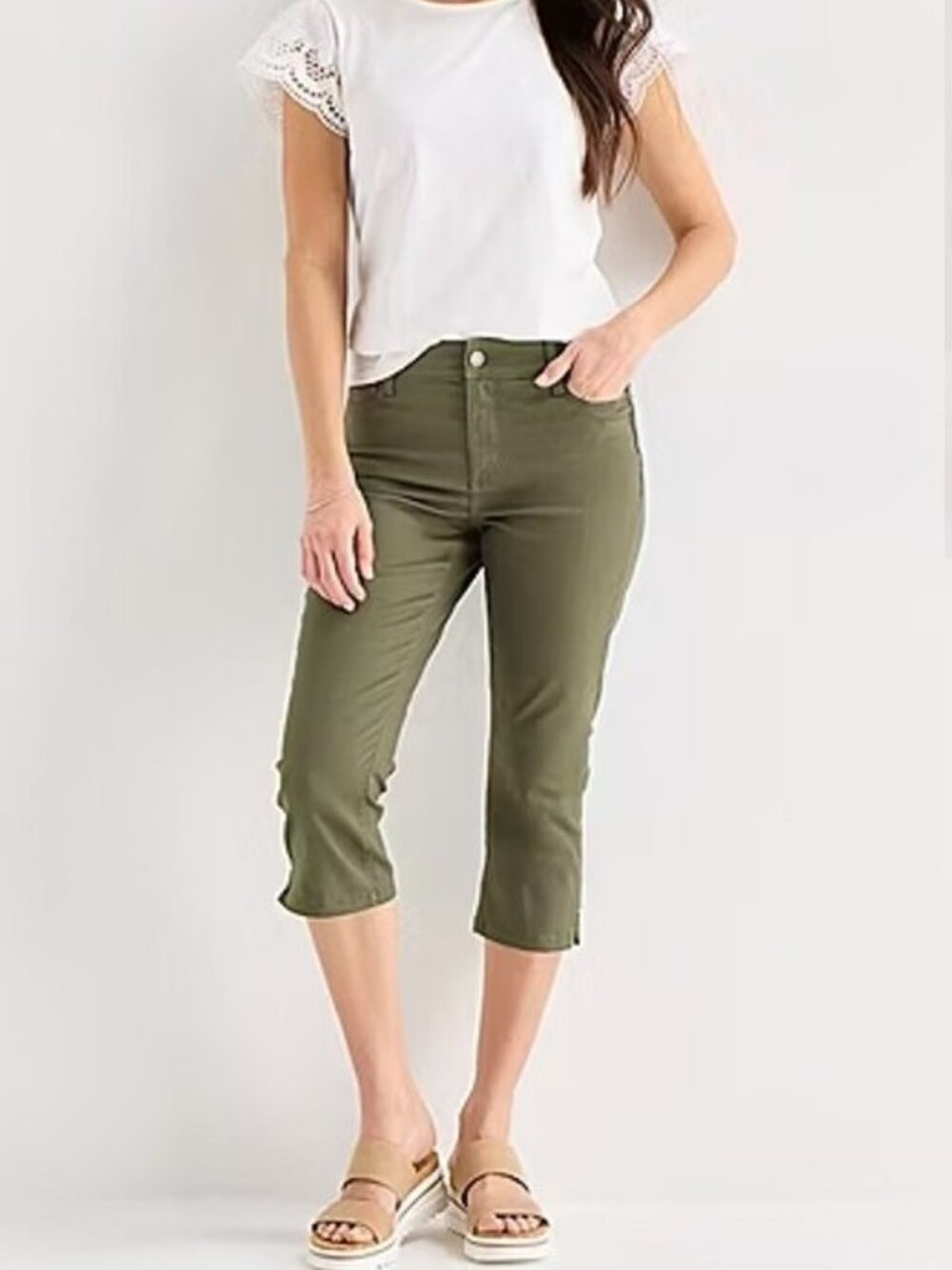 St. John's Bay Oregano Mid Rise Capri Jeans Sz 12